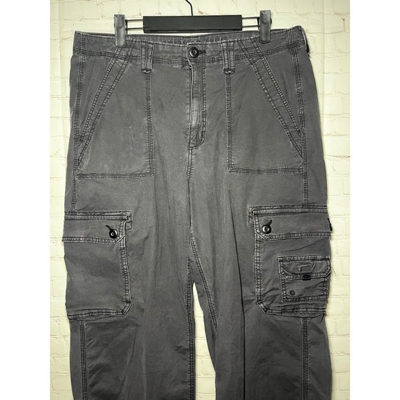 American Eagle Outfitters Baggy Cargo Jogger Pants Charcoal Grey Black Size 14 - Picture 3 of 8